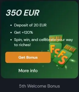 welcome bonus 5